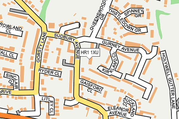 HR1 1XU map - OS OpenMap – Local (Ordnance Survey)