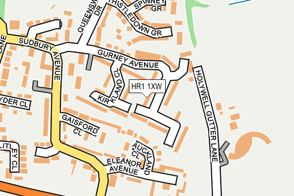 HR1 1XW map - OS OpenMap – Local (Ordnance Survey)