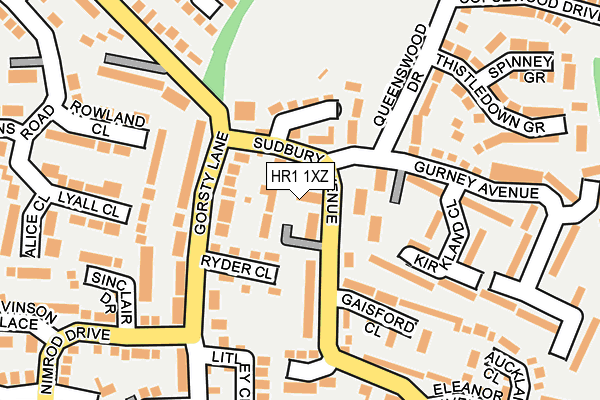 HR1 1XZ map - OS OpenMap – Local (Ordnance Survey)
