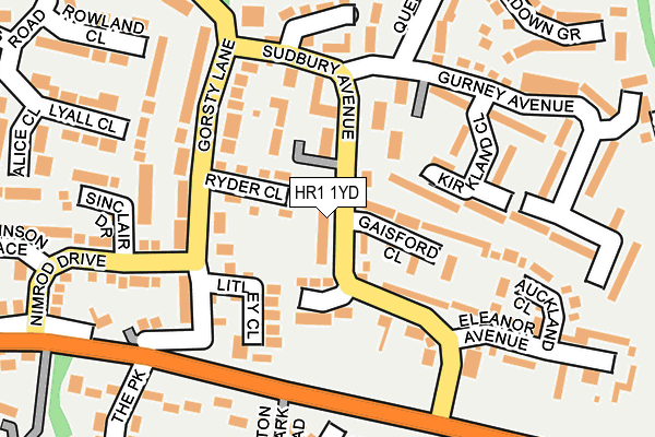 HR1 1YD map - OS OpenMap – Local (Ordnance Survey)