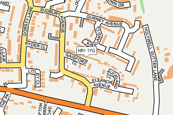 HR1 1YG map - OS OpenMap – Local (Ordnance Survey)