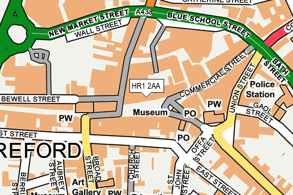 HR1 2AA map - OS OpenMap – Local (Ordnance Survey)