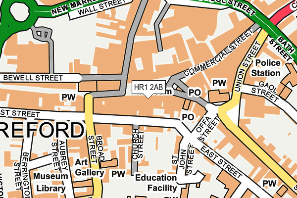 HR1 2AB map - OS OpenMap – Local (Ordnance Survey)