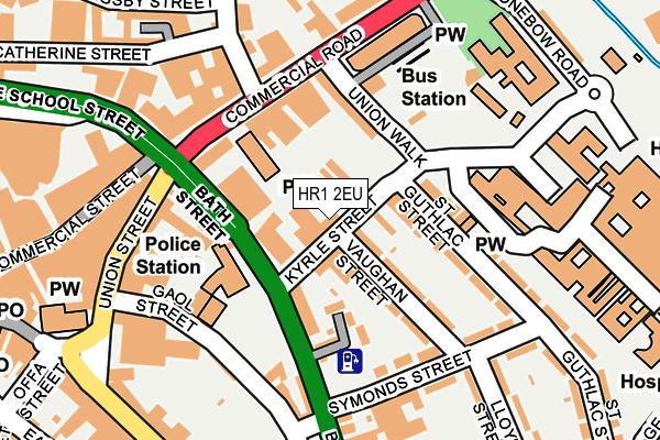 HR1 2EU map - OS OpenMap – Local (Ordnance Survey)