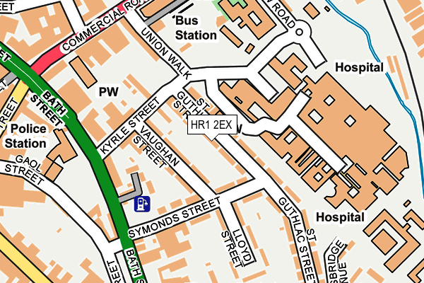 HR1 2EX map - OS OpenMap – Local (Ordnance Survey)