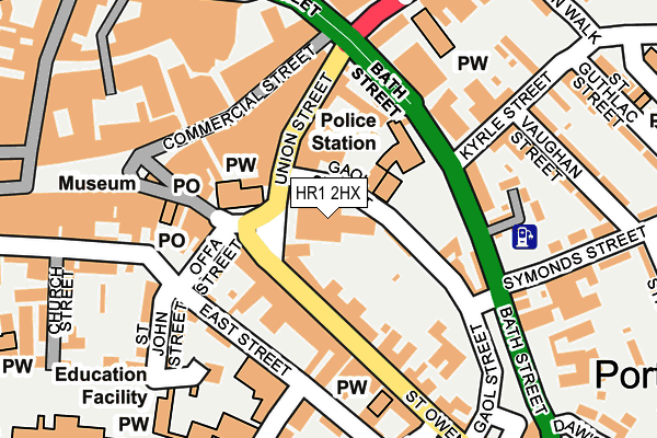 HR1 2HX map - OS OpenMap – Local (Ordnance Survey)