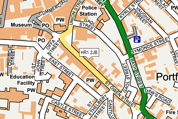 HR1 2JB map - OS OpenMap – Local (Ordnance Survey)