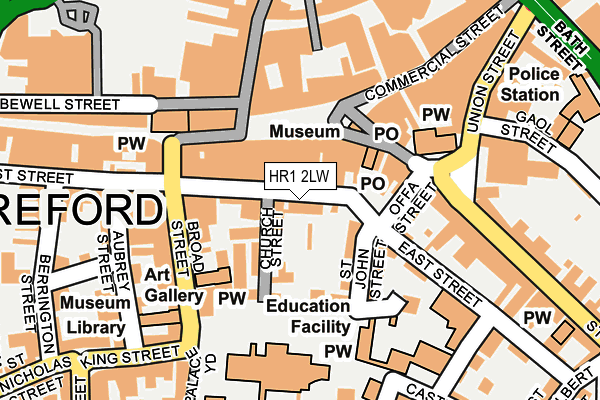 HR1 2LW map - OS OpenMap – Local (Ordnance Survey)