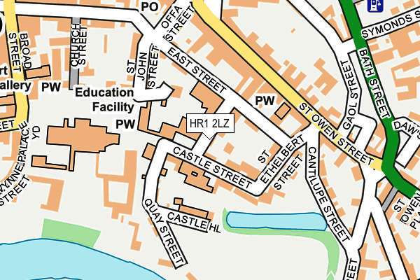 HR1 2LZ map - OS OpenMap – Local (Ordnance Survey)