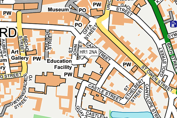 HR1 2NA map - OS OpenMap – Local (Ordnance Survey)