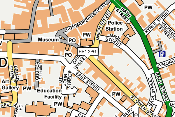 HR1 2PG map - OS OpenMap – Local (Ordnance Survey)