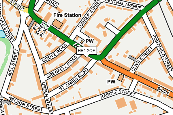 HR1 2QF map - OS OpenMap – Local (Ordnance Survey)