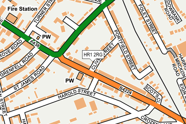 HR1 2RG map - OS OpenMap – Local (Ordnance Survey)