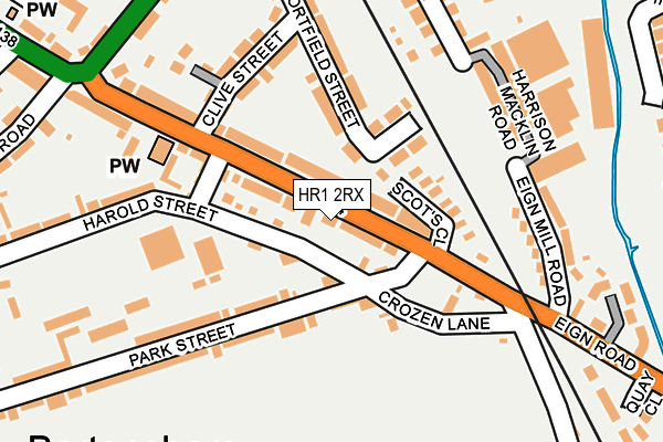 HR1 2RX map - OS OpenMap – Local (Ordnance Survey)