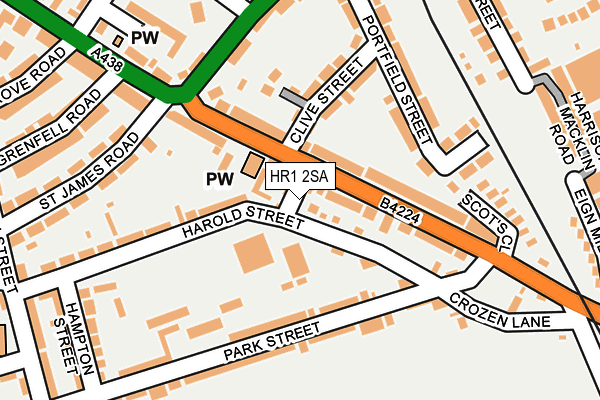 HR1 2SA map - OS OpenMap – Local (Ordnance Survey)