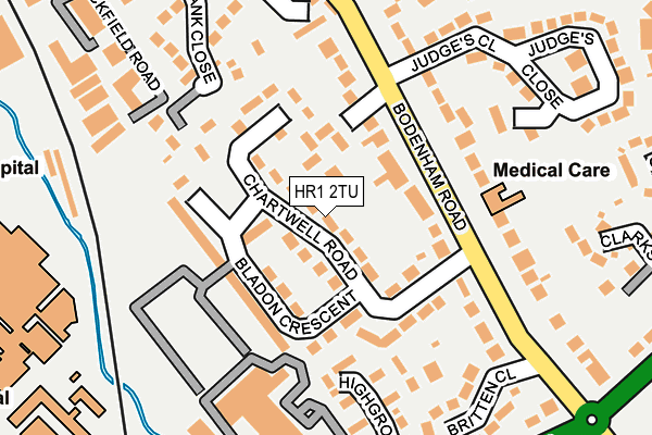 HR1 2TU map - OS OpenMap – Local (Ordnance Survey)