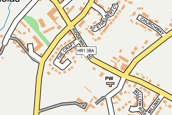 HR1 3BA map - OS OpenMap – Local (Ordnance Survey)