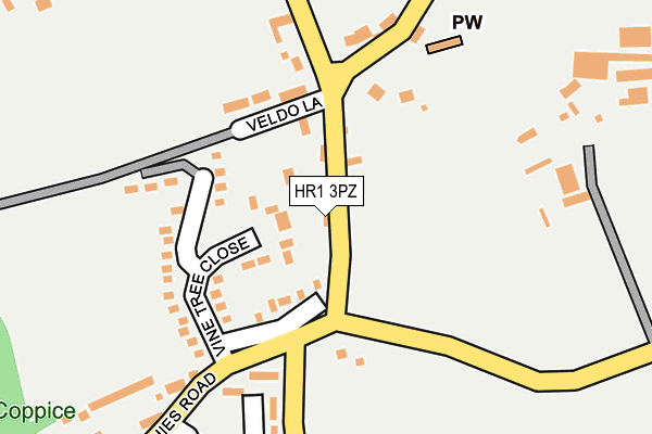 HR1 3PZ map - OS OpenMap – Local (Ordnance Survey)