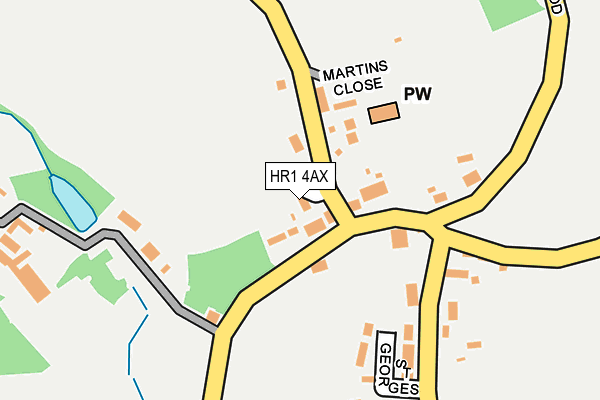 HR1 4AX map - OS OpenMap – Local (Ordnance Survey)