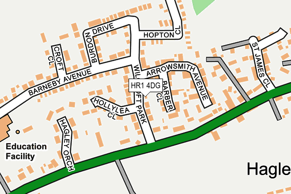 HR1 4DG map - OS OpenMap – Local (Ordnance Survey)