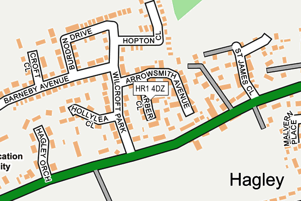 HR1 4DZ map - OS OpenMap – Local (Ordnance Survey)