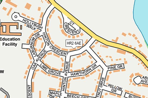 HR2 6AE map - OS OpenMap – Local (Ordnance Survey)