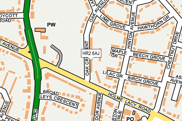HR2 6AJ map - OS OpenMap – Local (Ordnance Survey)