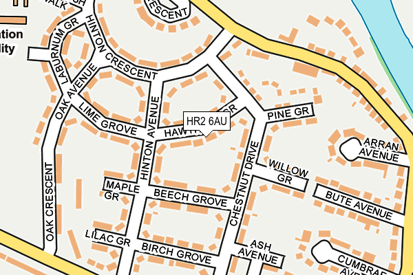 HR2 6AU map - OS OpenMap – Local (Ordnance Survey)