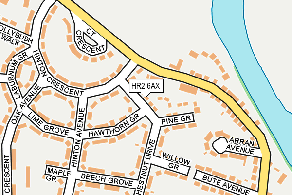 HR2 6AX map - OS OpenMap – Local (Ordnance Survey)