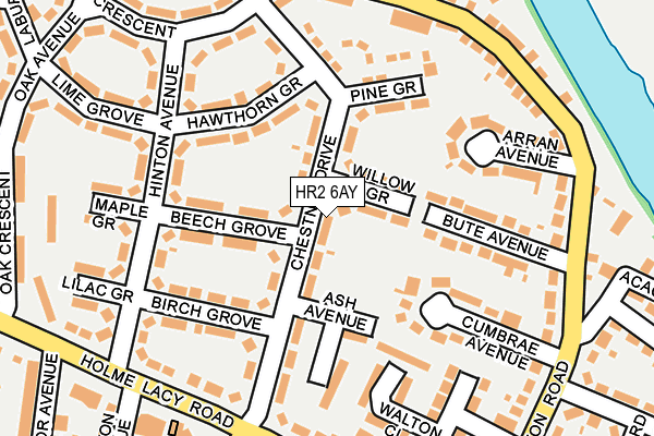 HR2 6AY map - OS OpenMap – Local (Ordnance Survey)
