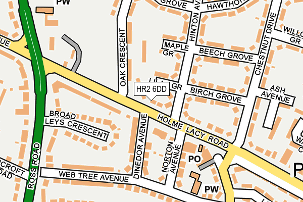 HR2 6DD map - OS OpenMap – Local (Ordnance Survey)