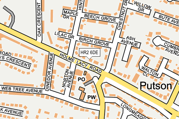HR2 6DE map - OS OpenMap – Local (Ordnance Survey)