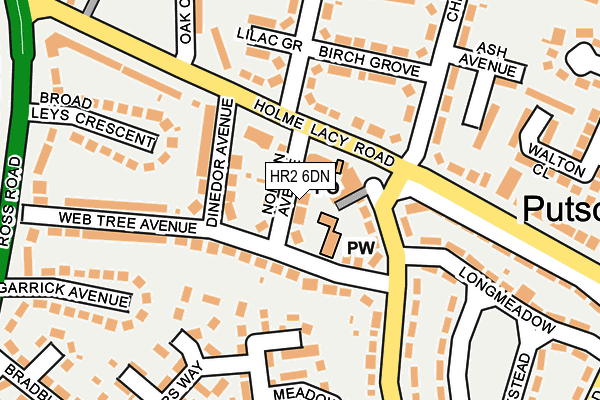 HR2 6DN map - OS OpenMap – Local (Ordnance Survey)