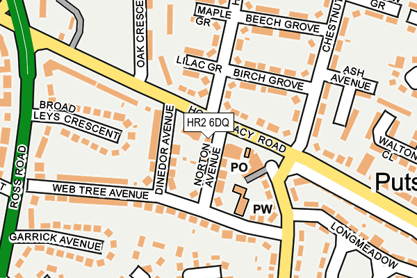 HR2 6DQ map - OS OpenMap – Local (Ordnance Survey)