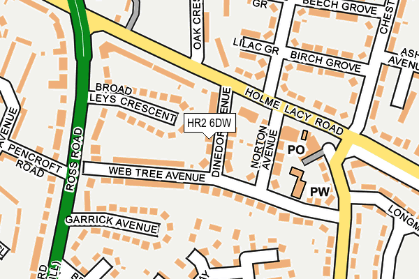 HR2 6DW map - OS OpenMap – Local (Ordnance Survey)