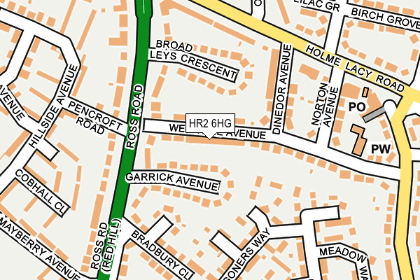 HR2 6HG map - OS OpenMap – Local (Ordnance Survey)