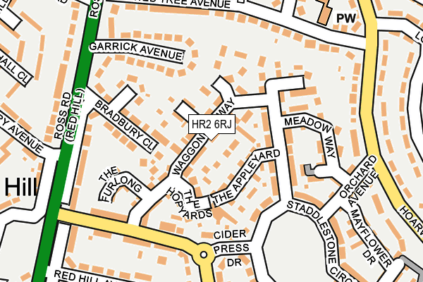HR2 6RJ map - OS OpenMap – Local (Ordnance Survey)