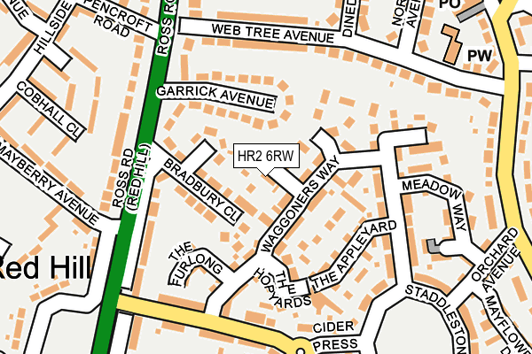 HR2 6RW map - OS OpenMap – Local (Ordnance Survey)