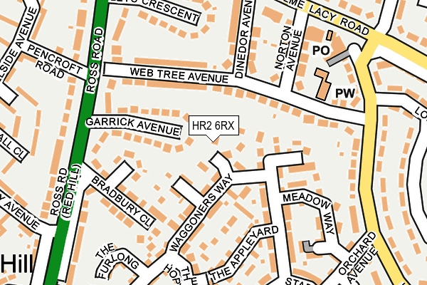 HR2 6RX map - OS OpenMap – Local (Ordnance Survey)