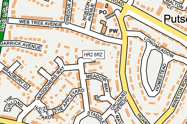 HR2 6RZ map - OS OpenMap – Local (Ordnance Survey)