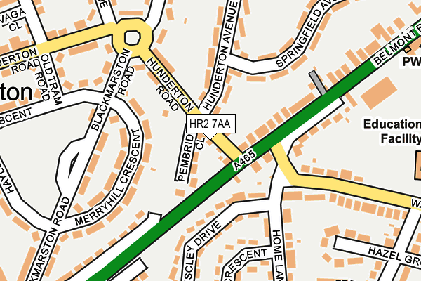 HR2 7AA map - OS OpenMap – Local (Ordnance Survey)
