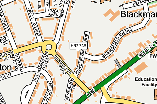 HR2 7AB map - OS OpenMap – Local (Ordnance Survey)