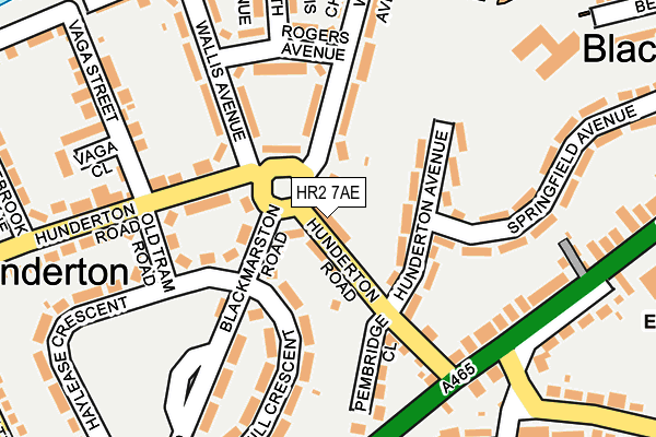 HR2 7AE map - OS OpenMap – Local (Ordnance Survey)