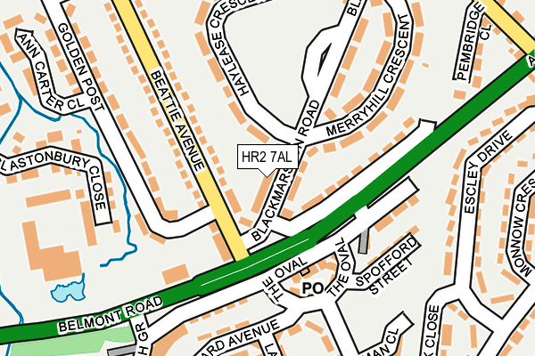 HR2 7AL map - OS OpenMap – Local (Ordnance Survey)