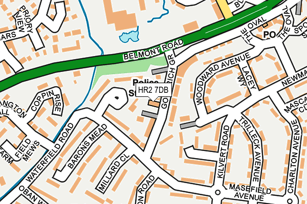 HR2 7DB map - OS OpenMap – Local (Ordnance Survey)