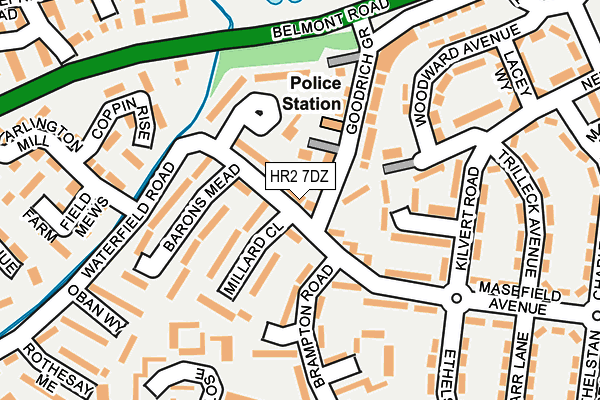 HR2 7DZ map - OS OpenMap – Local (Ordnance Survey)