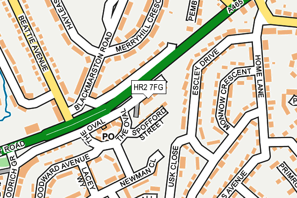 HR2 7FG map - OS OpenMap – Local (Ordnance Survey)