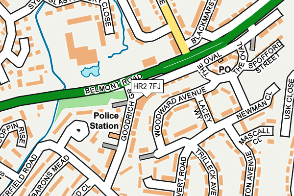 HR2 7FJ map - OS OpenMap – Local (Ordnance Survey)