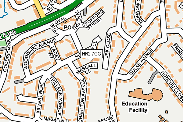 HR2 7GG map - OS OpenMap – Local (Ordnance Survey)