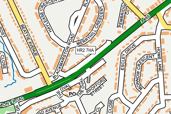 HR2 7HA map - OS OpenMap – Local (Ordnance Survey)